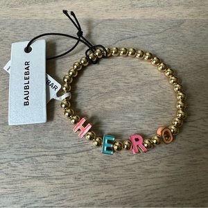 NWT BaubleBar Gold Bead Hero Stretch Bracelet